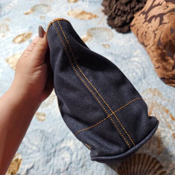 Rare! Vintage LARGE Y2k Coach Denim Tote Purse - Picture 5 of 9